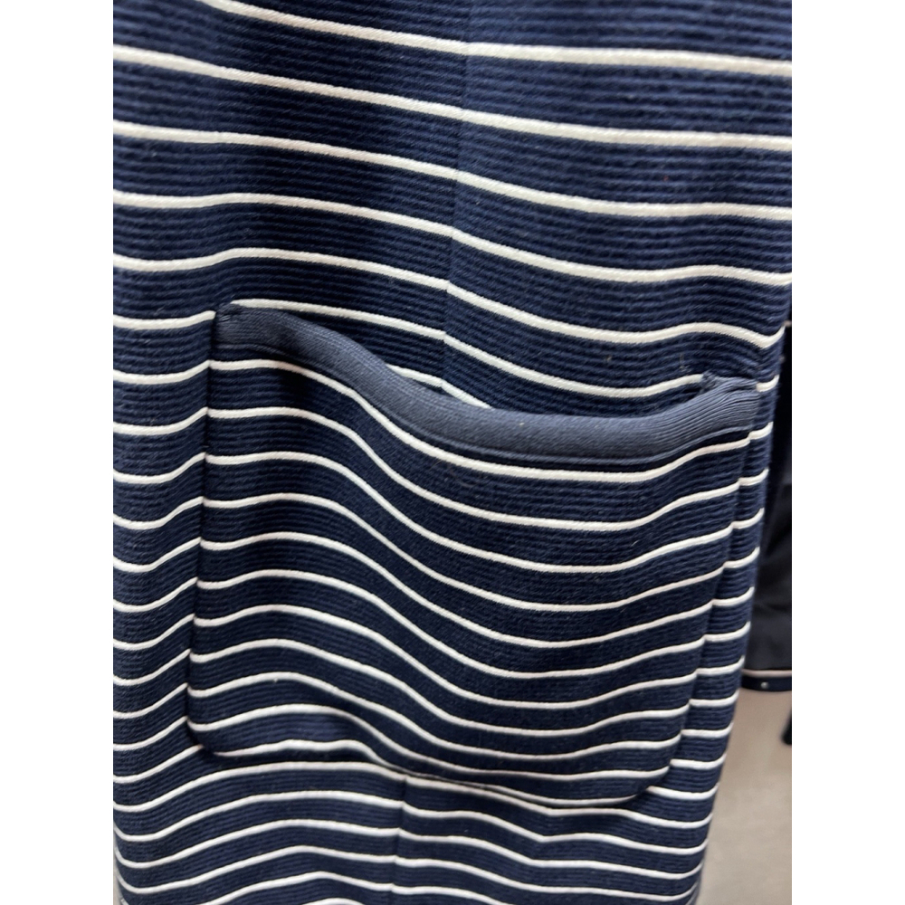 Talbots Plus Size 2X Navy White Stripe Blazer Jacket - Picture 6 of 9